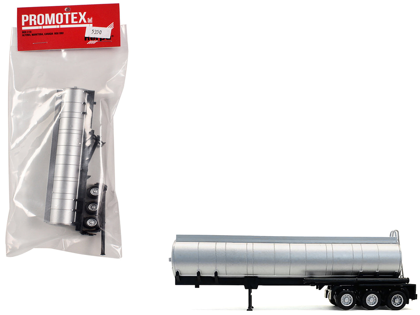 3-Axle Chemical Tanker Trailer Silver 1/87 (HO) Plastic Model by Promotex free shipping USA