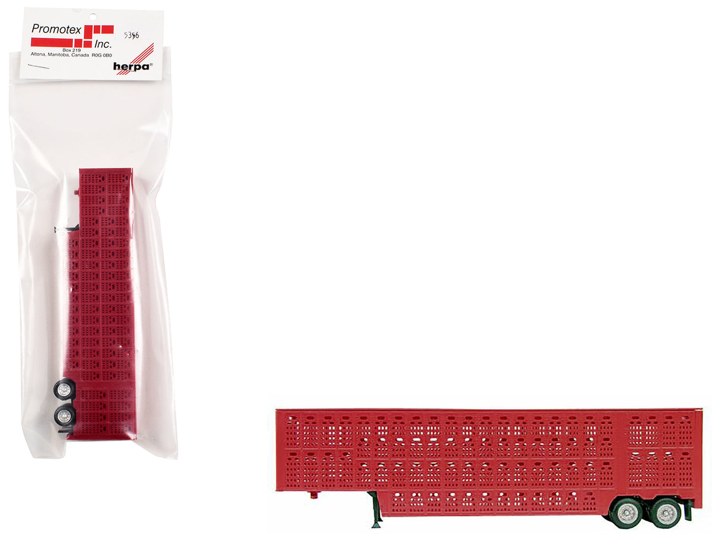 Livestock Trailer Red 1/87 (HO) Plastic Model by Promotex free shipping USA