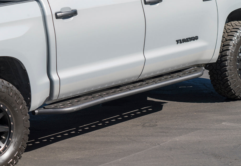 Cali Raised LED Cali Raised 2022 Toyota Tundra Rock Sliders - Hybrid / Kick Out / Raw Sf + BedLiner CR4220