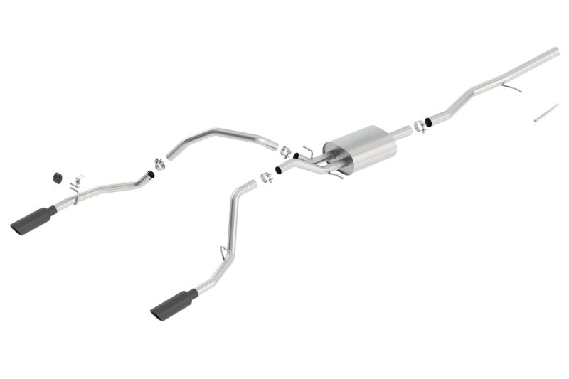 Borla 14 Chevy/GMC Silverado/Sierra 1500 AT/MT Crew Cab STD Bed Touring CB Exhaust - Black Chrome 140538BC