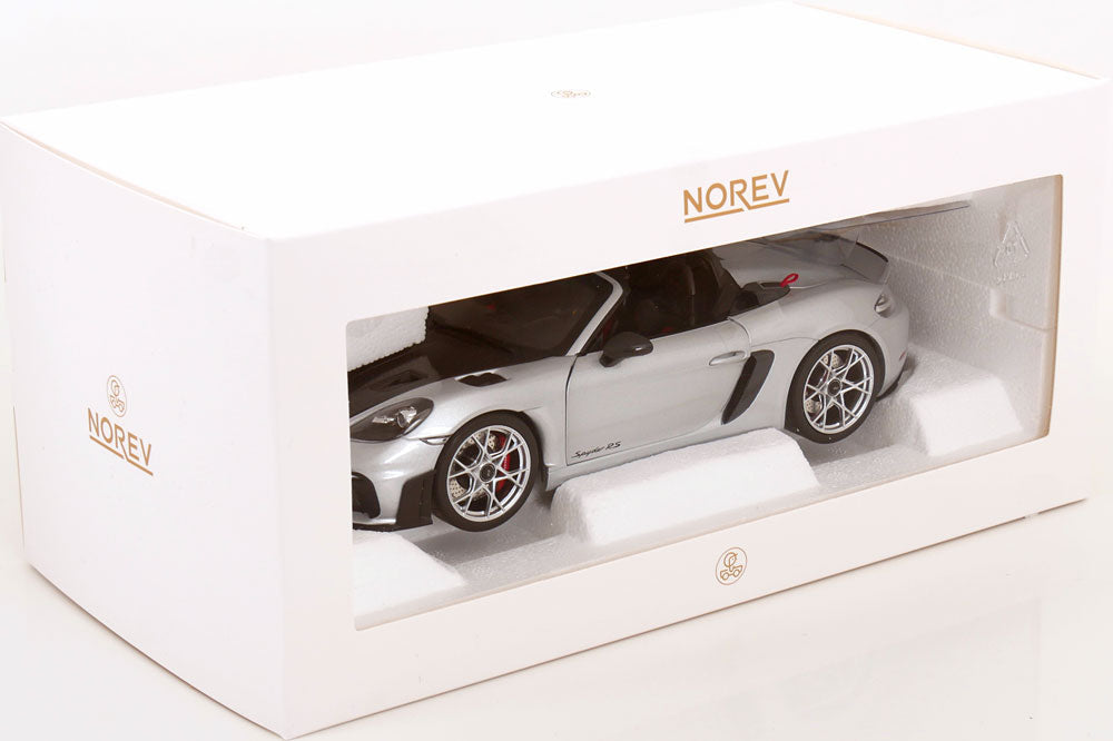 Norev 2023 Porsche 718 Spyder RS w/ Weissach Package GT Silver Metallic 1:18