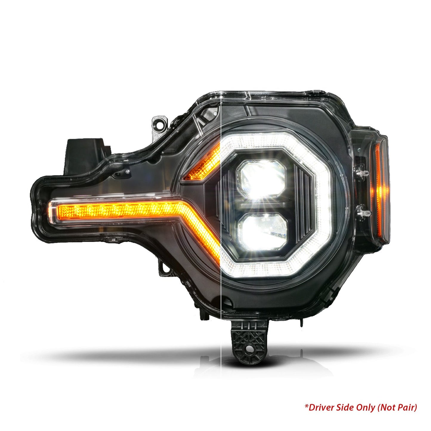 ANZO 21-25 Ford Bronco Z-Series Full LED Proj Headlights Black (Driver Side) 111639X-L