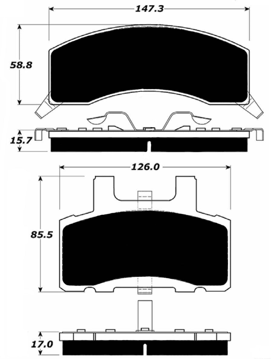 Porterfield Brake Pads for 1992 GMC SUBURBAN 2500 4WD 13 x 2 1/2" Rear Shoe