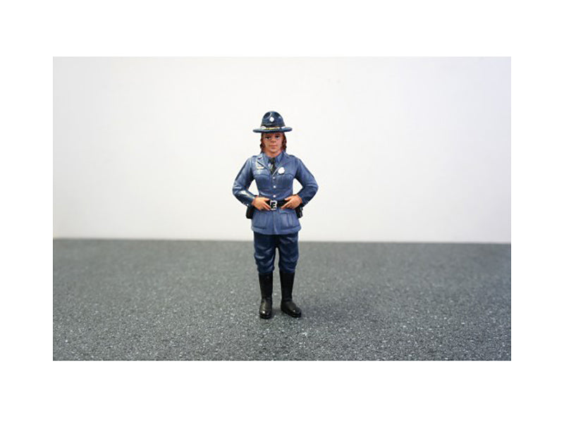 State Trooper Sharon Figure For 1:24 Diecast Model Cars by American Diorama free shipping USA