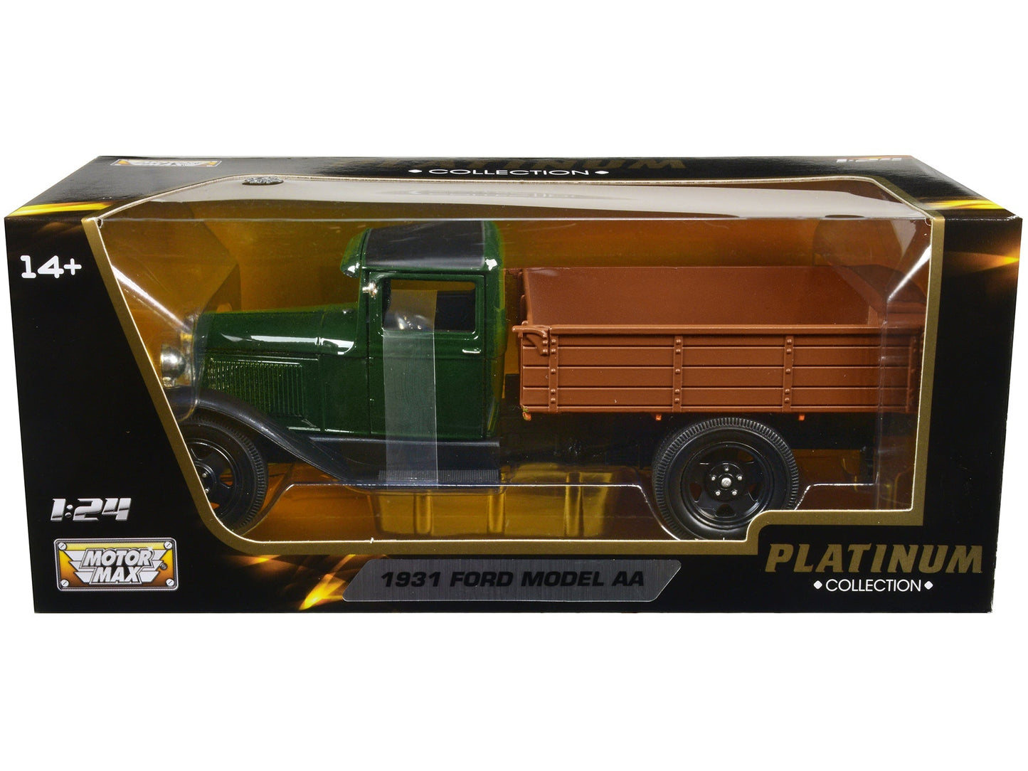 1931 Ford Model AA Pickup Truck Dark Green and Black "Platinum Collection" Series 1/24 Diecast Model Car by Motormax free shipping USA