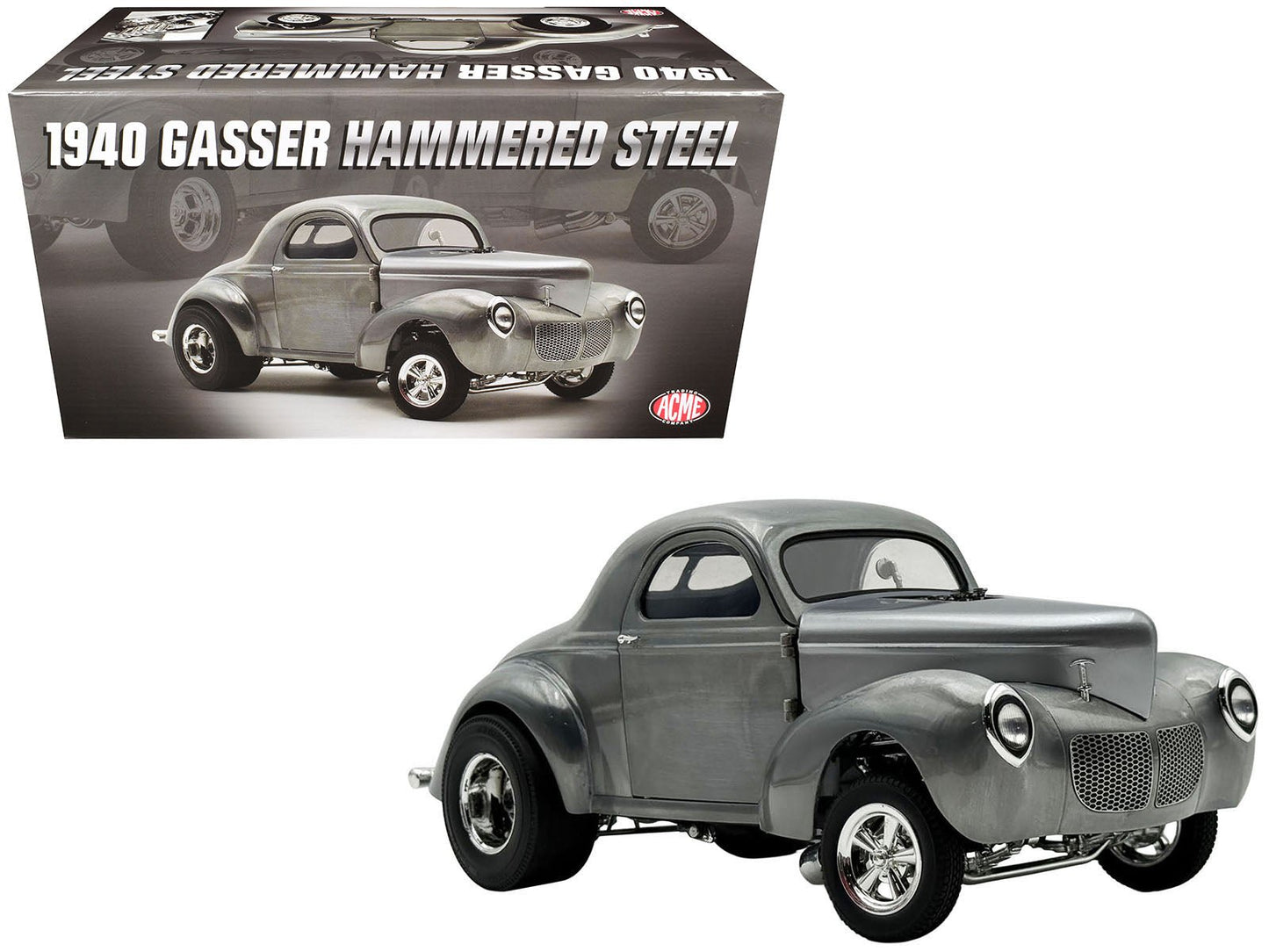 1940 Gasser "Hammered Steel" Raw Metal Limited Edition to 306 pieces Worldwide 1/18 Diecast Model Car by ACME free shipping USA