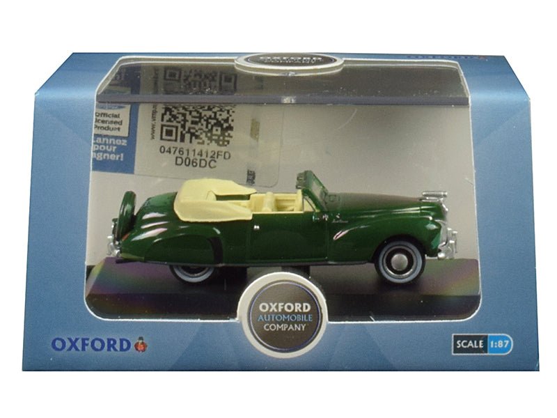 1941 Lincoln Continental Convertible Spode Green 1/87 (HO) Scale Diecast Model Car by Oxford Diecast free shipping USA