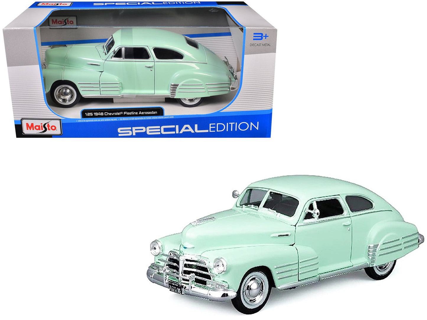 1948 Chevrolet Fleetline Aerosedan Light Green "Special Edition" Series 1/25 Diecast Model Car by Maisto free shipping USA