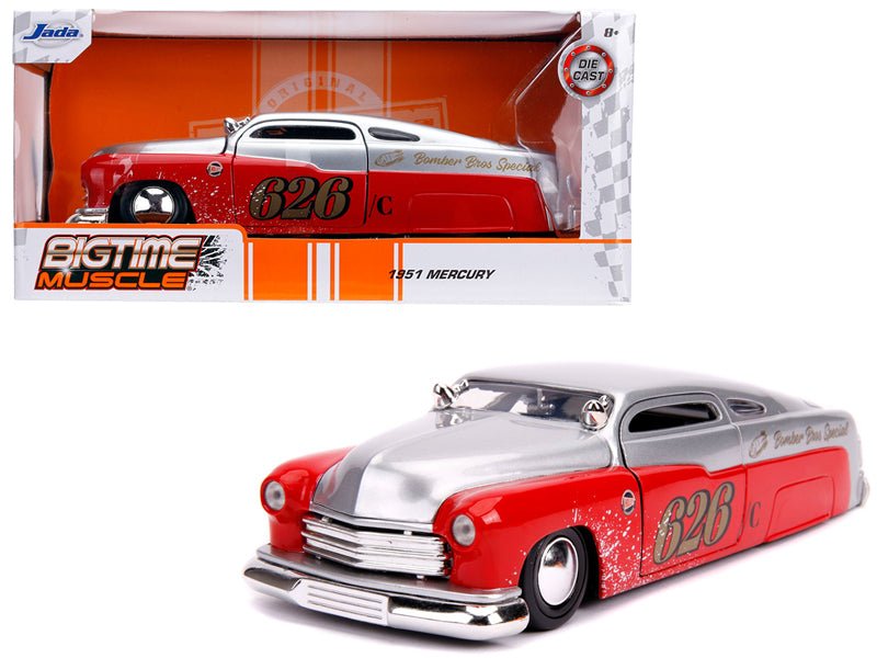 1951 Mercury Silver and Red #626 "Holley" "Bomber Bros Special" "Bigtime Muscle" 1/24 Diecast Model Car by Jada free shipping USA