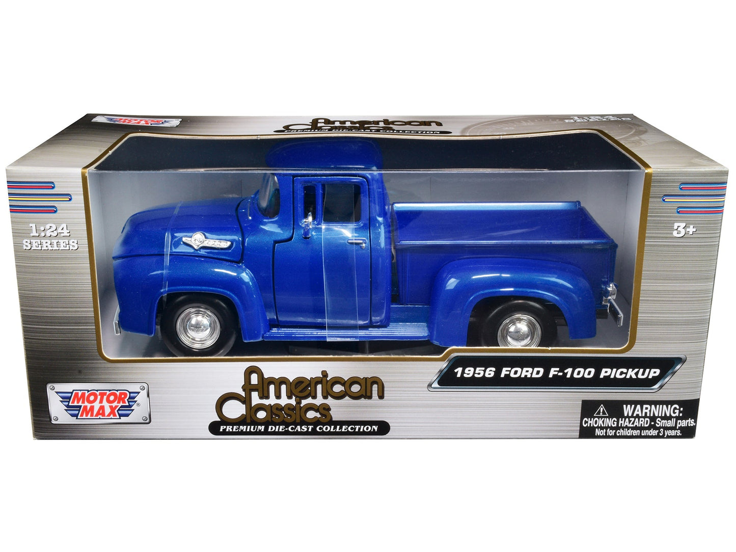 1956 Ford F-100 Pickup Truck Blue Metallic "American Classics" Series 1/24 Diecast Model Car by Motormax free shipping USA