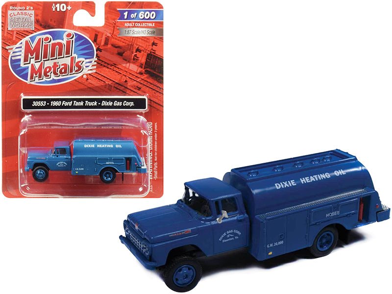 1960 Ford Tank Truck "Dixie Gas Corp." Blue 1/87 (HO) Scale Model by Classic Metal Works free shipping USA