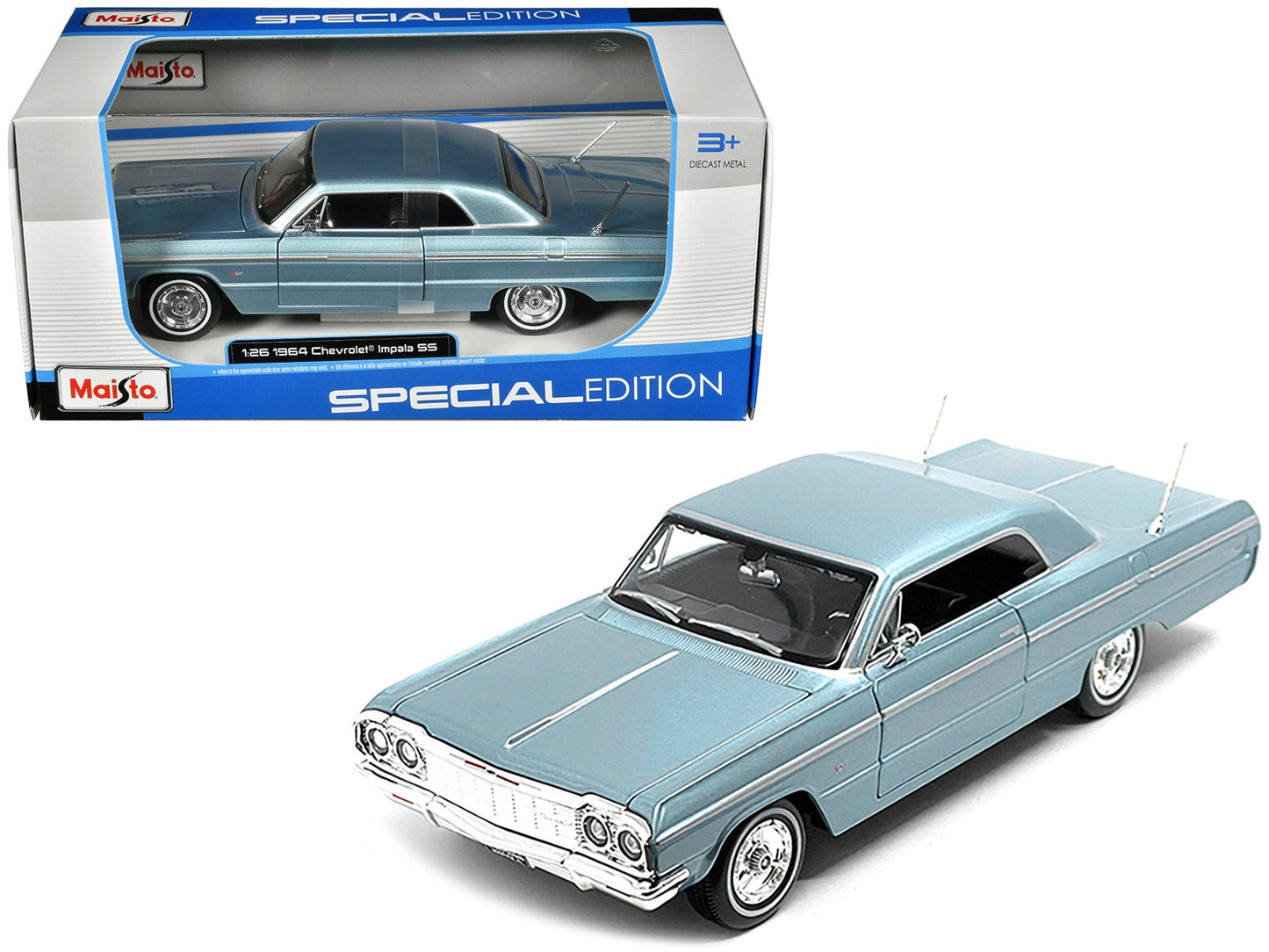 1964 Chevrolet Impala SS Blue Metallic "Special Edition" Series 1/26 Diecast Model Car by Maisto free shipping USA