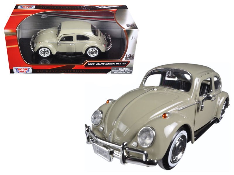 1966 Volkswagen Beetle Beige 1/24 Diecast Model Car by Motormax free shipping USA