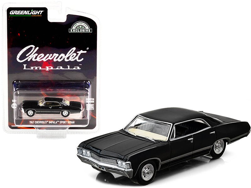 1967 Chevrolet Impala Sport Sedan Tuxedo Black "Hobby Exclusive" 1/64 Diecast Model Car by Greenlight free shipping USA