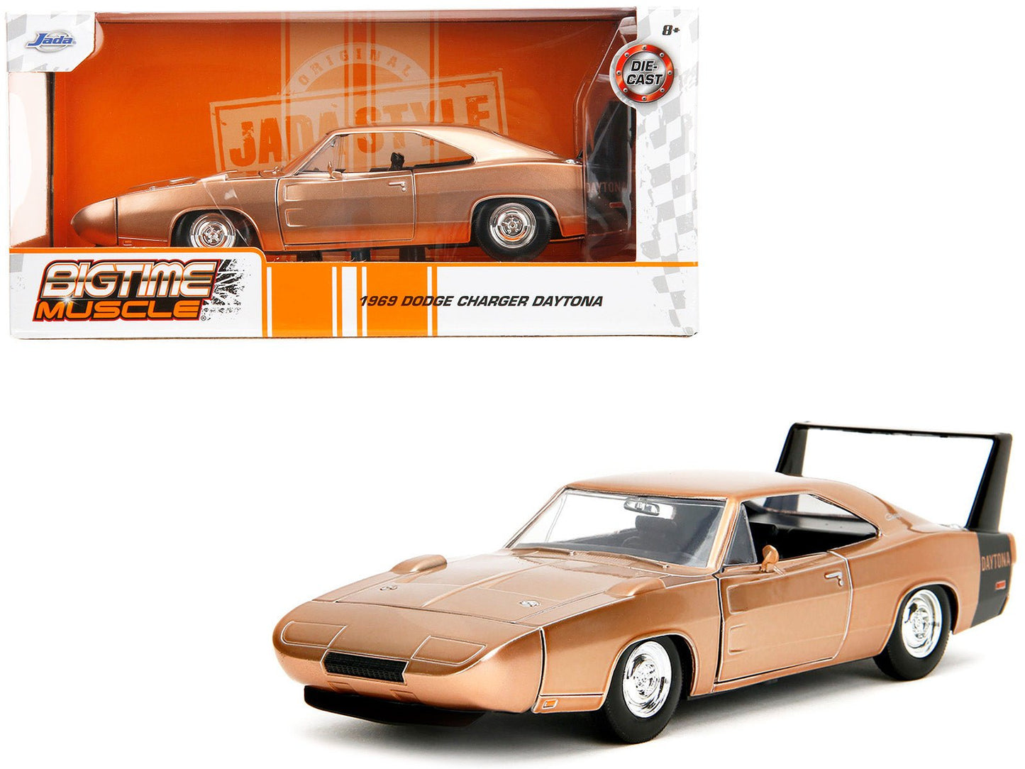 1969 Dodge Charger Daytona Bronze Metallic with Black Tail Stripe "Bigtime Muscle" Series 1/24 Diecast Model Car by Jada free shipping USA