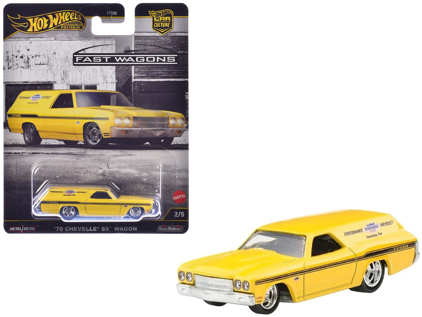 1970 Chevrolet Chevelle SS Wagon "Yenko" Yellow "Fast Wagons" Series Diecast Model Car by Hot Wheels free shipping USA