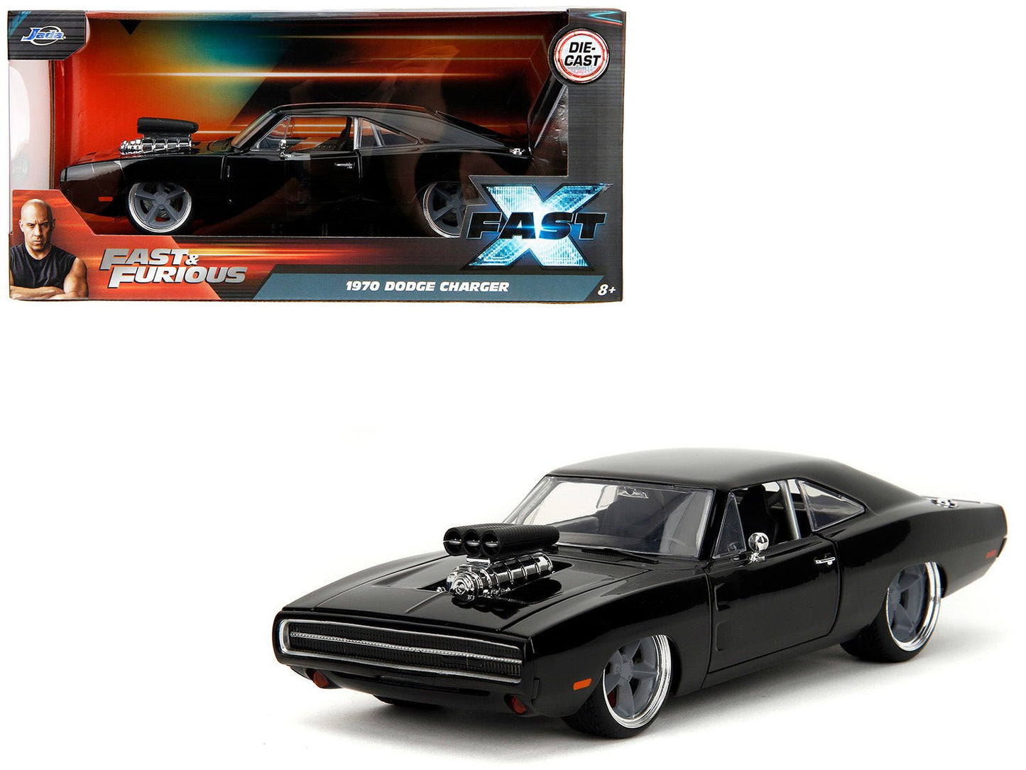 1970 Dodge Charger R/T Black "Fast X" (2023) Movie "Fast & Furious" Series 1/24 Diecast Model Car by Jada free shipping USA