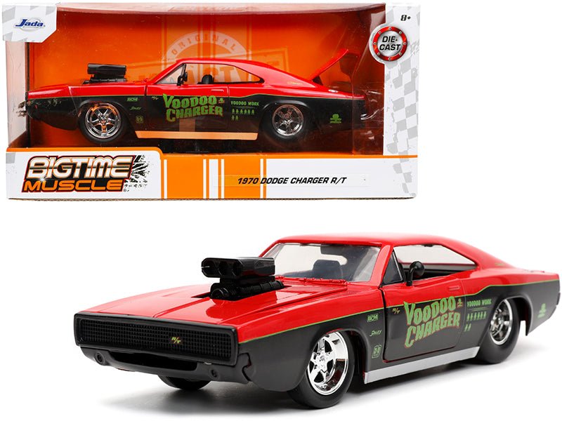 1970 Dodge Charger R/T "Voodoo Charger" Red and Black "Bigtime Muscle" Series 1/24 Diecast Model Car by Jada free shipping USA