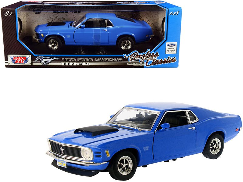 1970 Ford Mustang Boss 429 Dark Blue "Timeless Classics" Series 1/18 Diecast Model Car by Motormax free shipping USA
