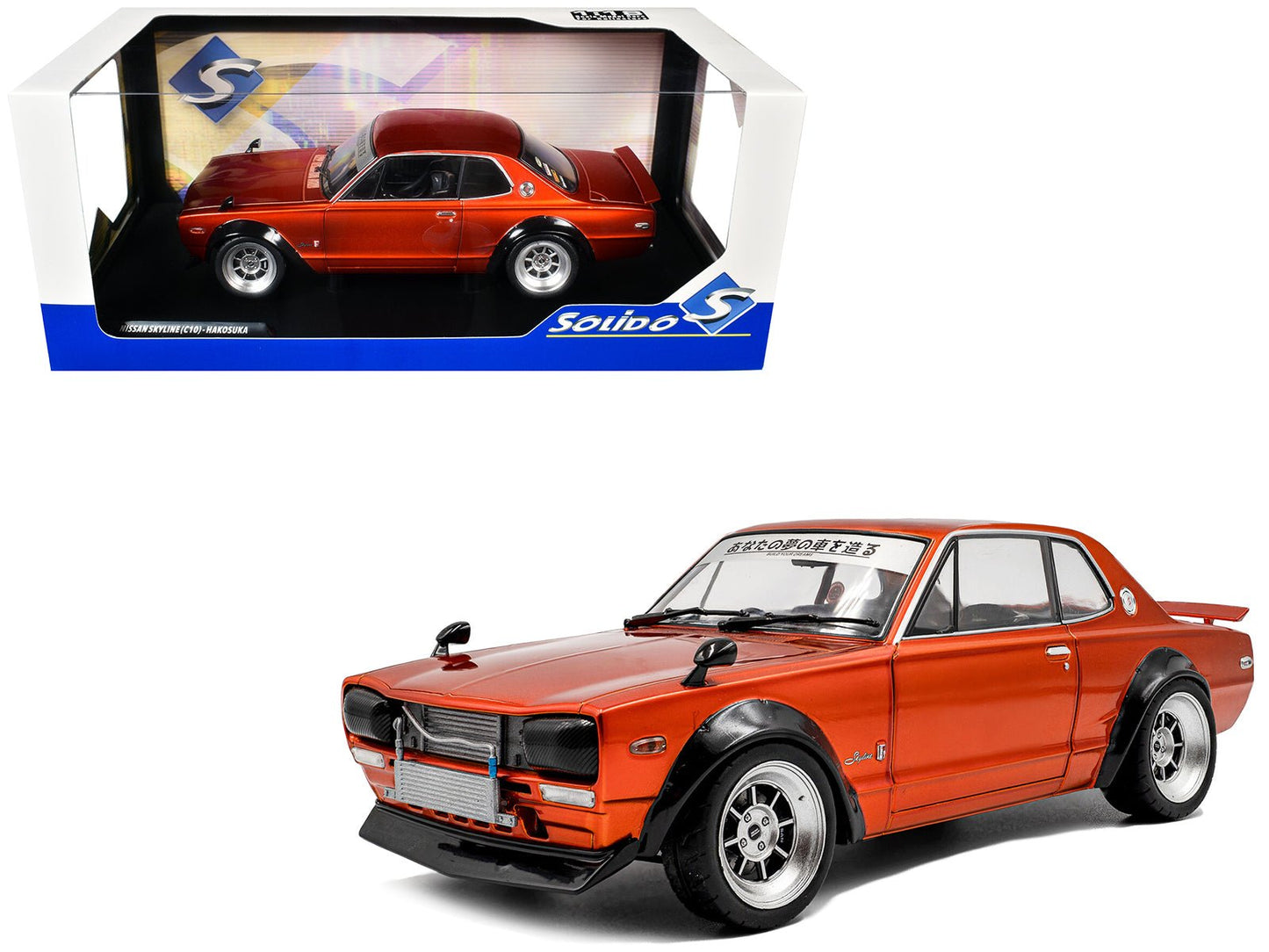 1970 Nissan Skyline (C10) Hakosuka RHD (Right Hand Drive) Orange Metallic 1/18 Diecast Model Car by Solido free shipping USA