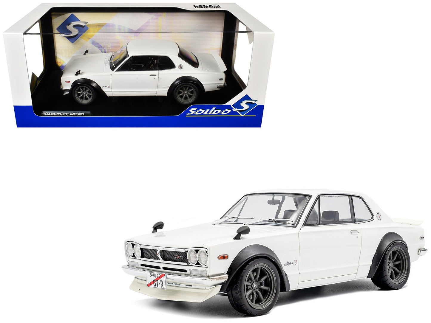 1970 Nissan Skyline (C10) Hakosuka RHD (Right Hand Drive) White 1/18 Diecast Model Car by Solido free shipping USA