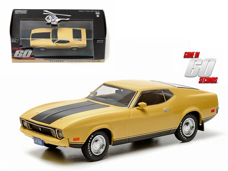 1973 Ford Mustang Mach 1 Yellow "Eleanor" "Gone in Sixty Seconds" Movie (1974) 1/43 Diecast Model Car by Greenlight free shipping USA