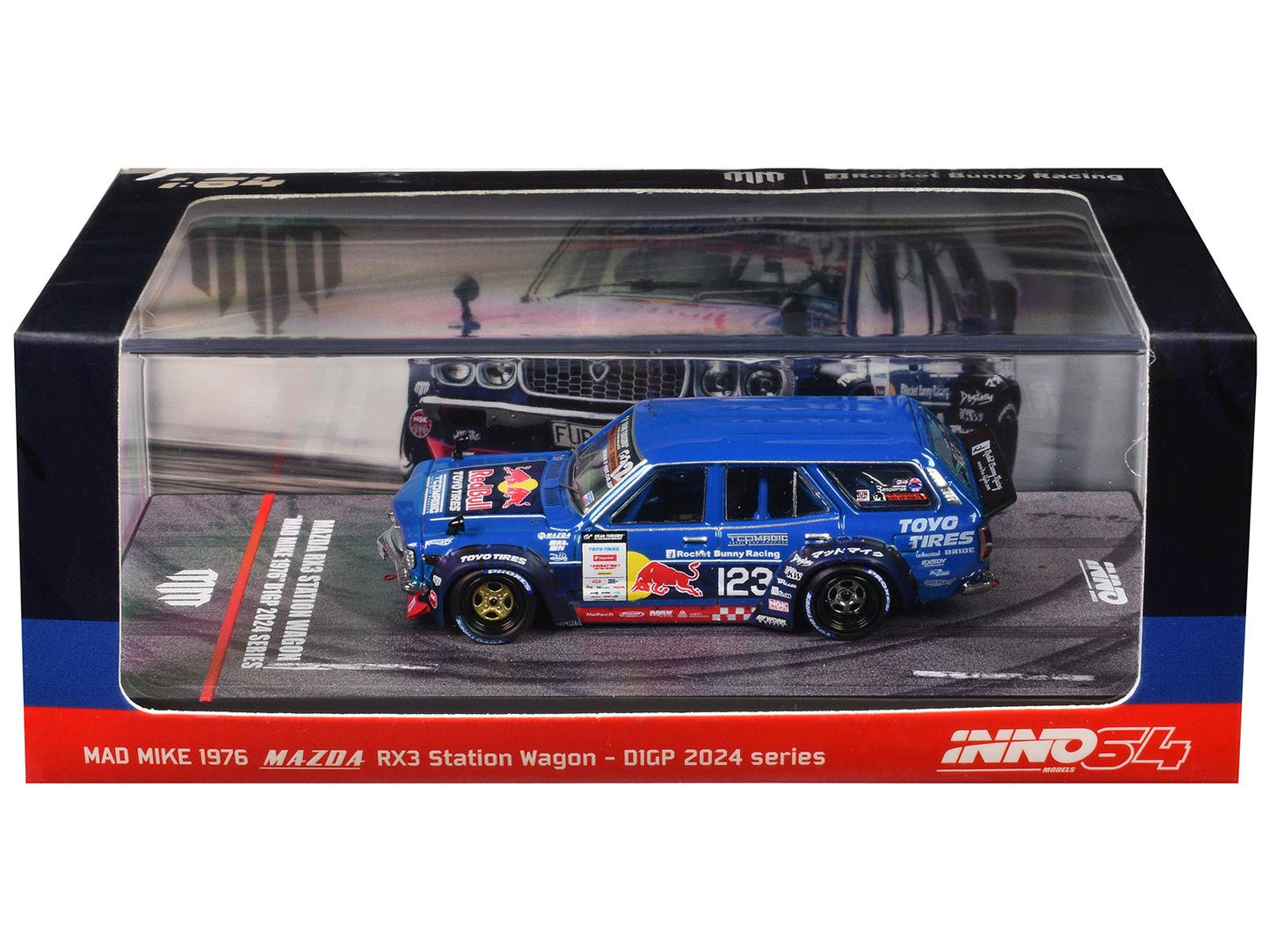 1976 Mazda RX3 Station Wagon RHD (Right Hand Drive) #12 "Mad" Mike Whiddett "D1 Grand Prix" (2024) 1/64 Diecast Model Car by Inno Models free shipping USA