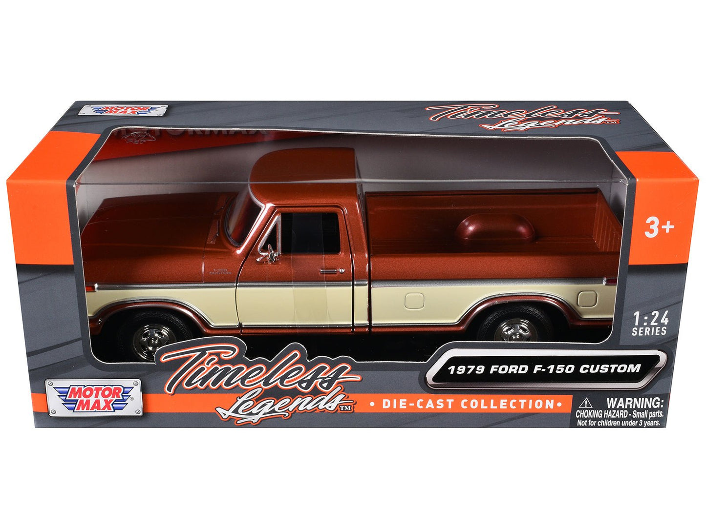 1979 Ford F-150 Custom Pickup Truck Brown Metallic and Cream "Timeless Legends" Series 1/24 Diecast Model Car by Motormax free shipping USA