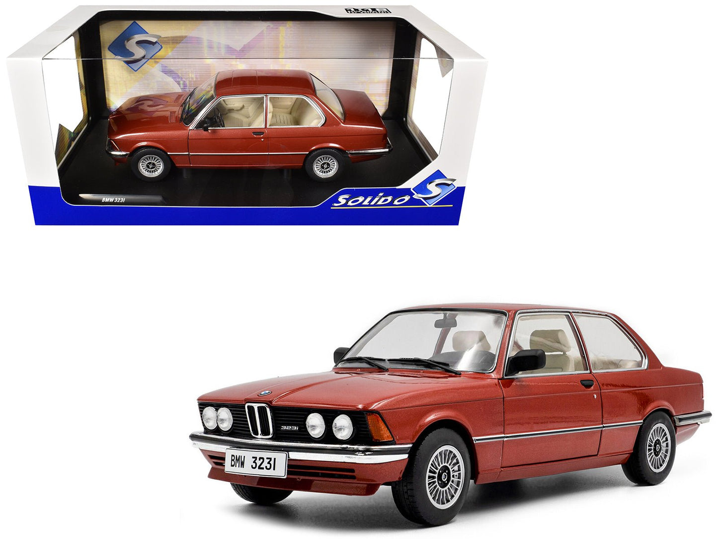 1980 BMW 323i Ruby Red Metallic 1/18 Diecast Model Car by Solido free shipping USA