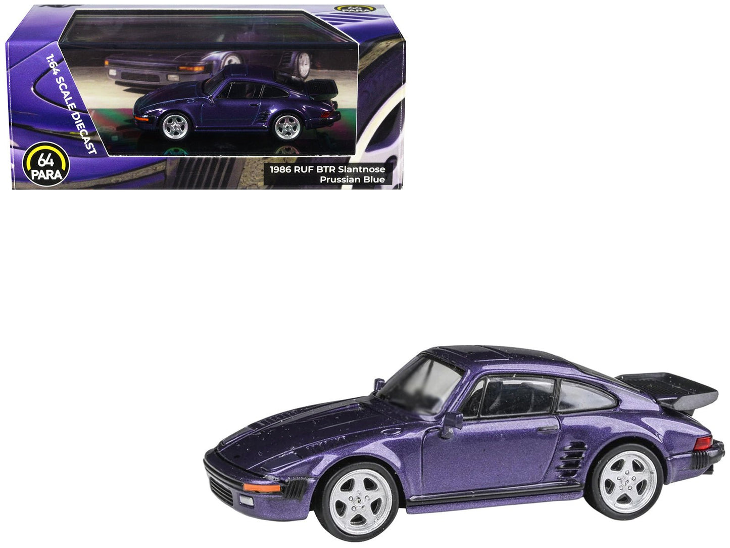 1986 RUF BTR Slantnose Prussian Blue Metallic 1/64 Diecast Model Car by Paragon Models free shipping USA