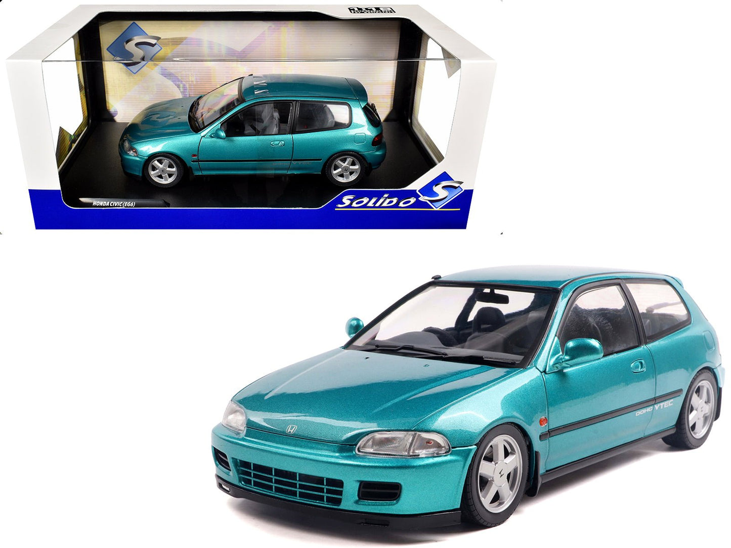 1991 Honda Civic (EG6) RHD (Right Hand Drive) Aztec Green Metallic 1/18 Diecast Model Car by Solido free shipping USA