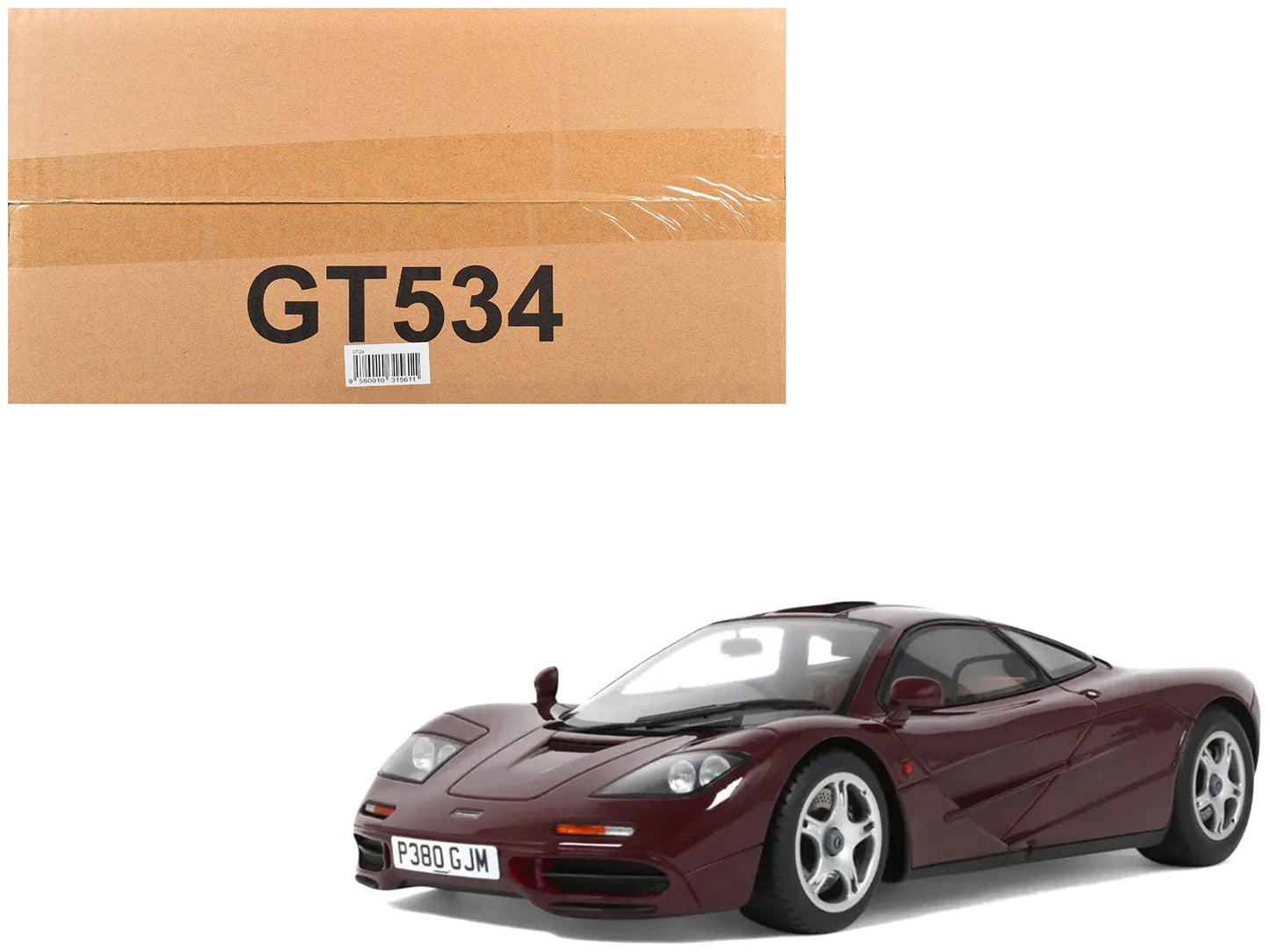 1992 McLaren F1 Dark Red 1/18 Model Car by GT Spirit free shipping USA
