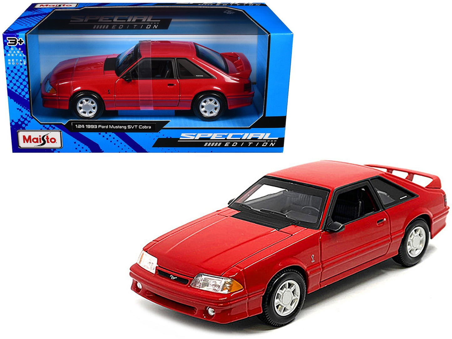 1993 Ford Mustang SVT Cobra Red "Special Edition" Series 1/24 Diecast Model Car by Maisto free shipping USA