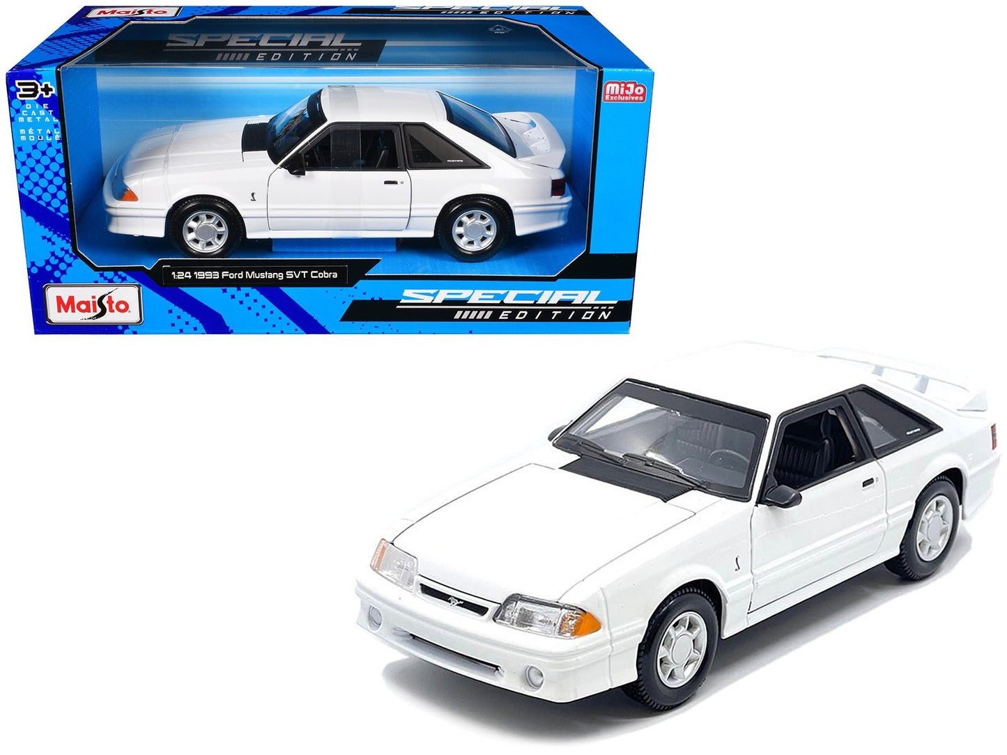1993 Ford Mustang SVT Cobra White "Special Edition" Series 1/24 Diecast Model Car by Maisto free shipping USA
