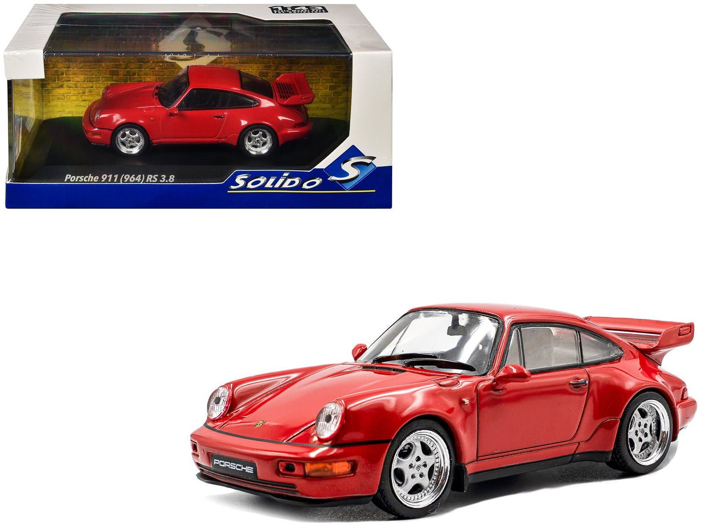 1994 Porsche 911 (964) RS 3.8 Guards Red 1/43 Diecast Model Car by Solido free shipping USA