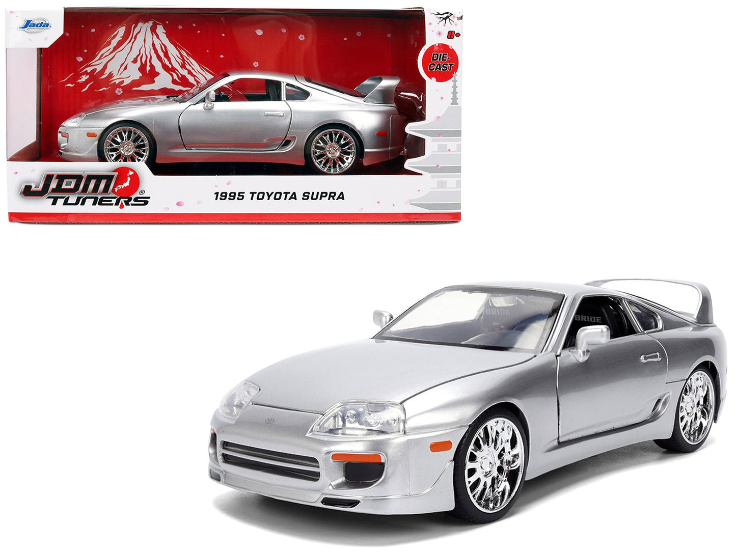 1995 Toyota Supra Silver Metallic "JDM Tuners" Series 1/24 Diecast Model Car by Jada free shipping USA