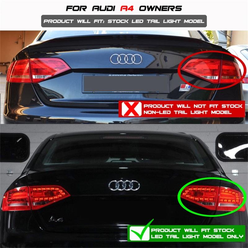 Spyder Audi A4 09-12 4Dr LED Tail Lights LED Model Only - Red Clear ALT-YD-AA409-L-LED-RC 5076359