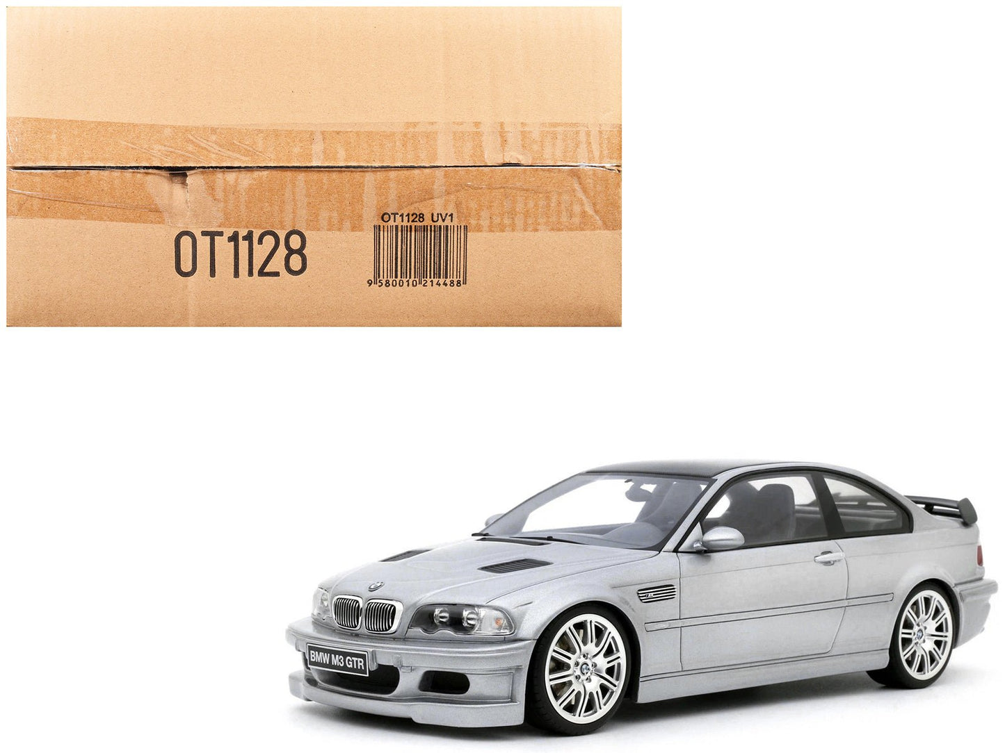 2001 BMW E46 M3 GTR Street Titan Silver Metallic 1/18 Model Car by Otto Mobile free shipping USA