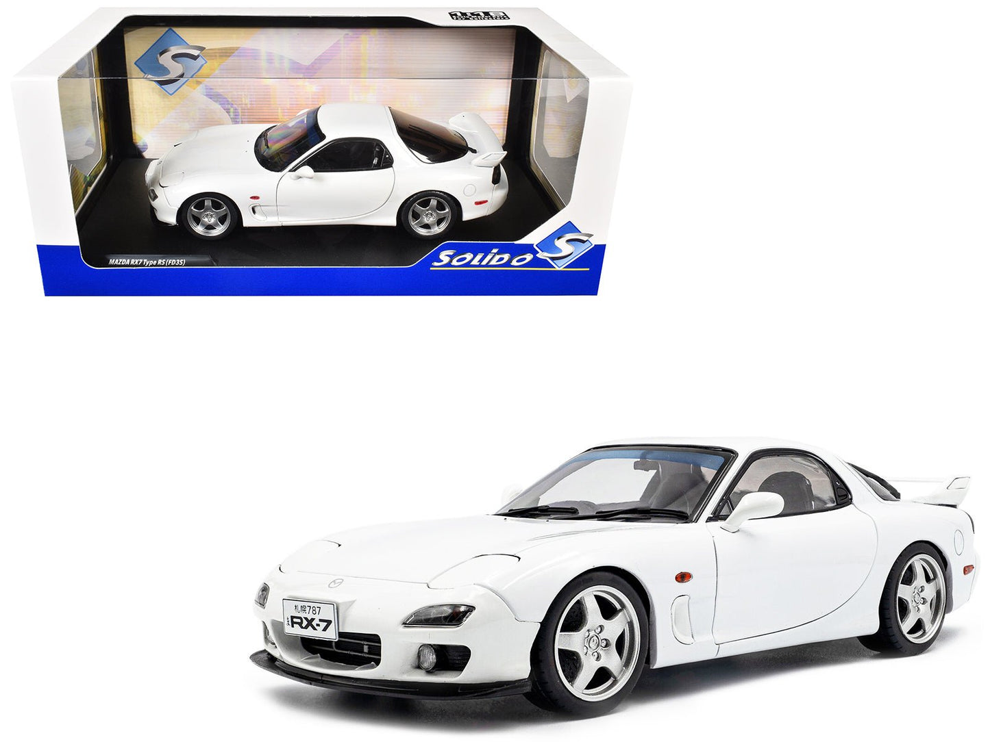 2001 Mazda RX7 Type RS (FD3S) RHD (Right Hand Drive) White 1/18 Diecast Model Car by Solido free shipping USA