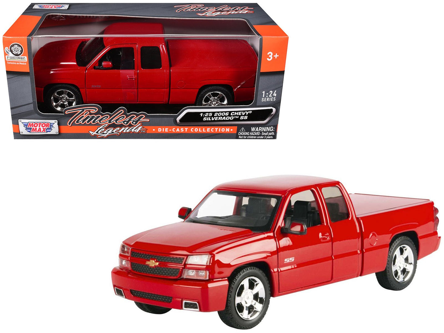2006 Chevrolet Silverado SS Pickup Truck Red "Timeless Legends" Series 1/25 Diecast Model Car by Motormax free shipping USA