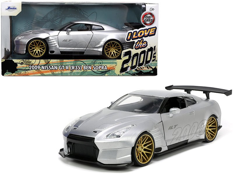 2009 Nissan GT-R (R35) Ben Sopra Silver "I Love the 2000's" Series 1/24 Diecast Model Car by Jada free shipping USA