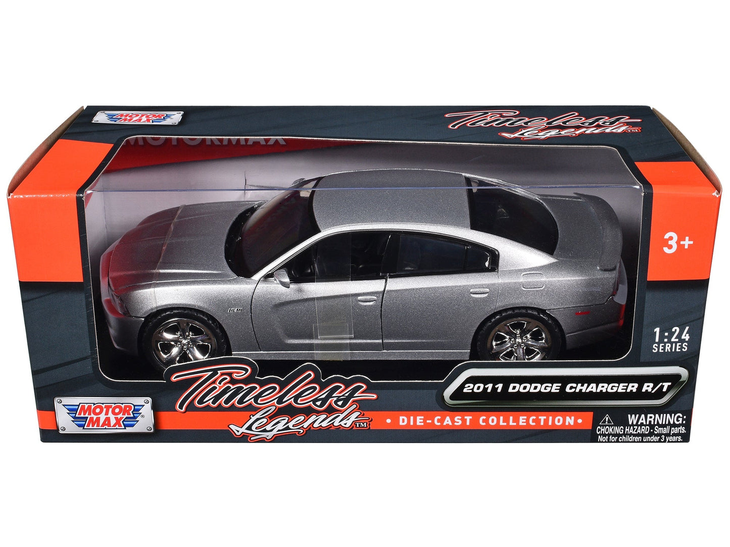 2011 Dodge Charger R/T Hemi Silver 1/24 Diecast Model Car by Motormax free shipping USA