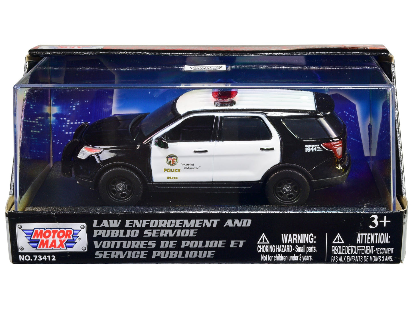 2015 Ford Police Interceptor Utility Black and White "LAPD (Los Angeles Police Department)" 1/43 Diecast Model Car by Motormax free shipping USA