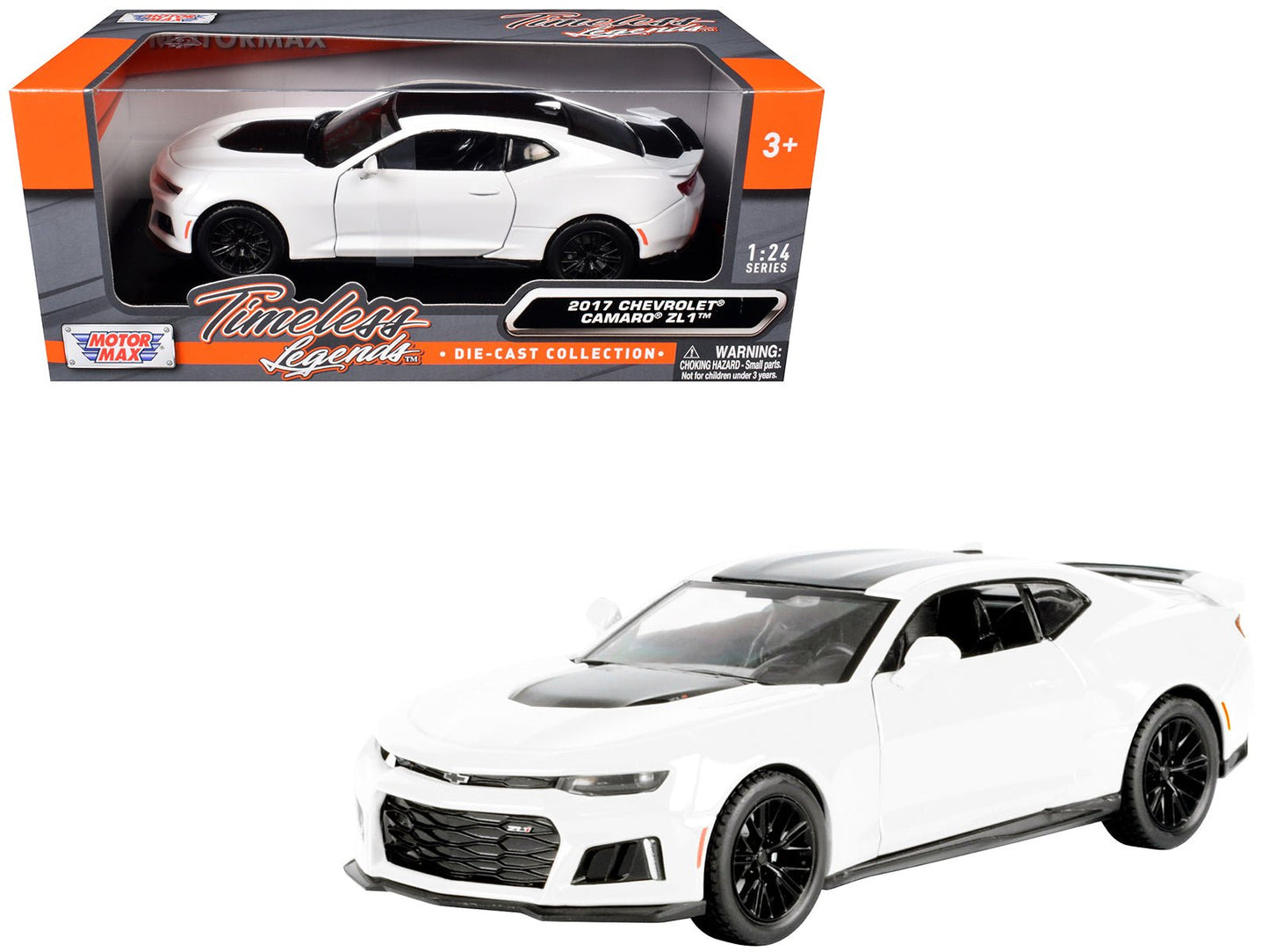 2017 Chevrolet Camaro ZL1 White 1/24 Diecast Model Car by Motormax free shipping USA