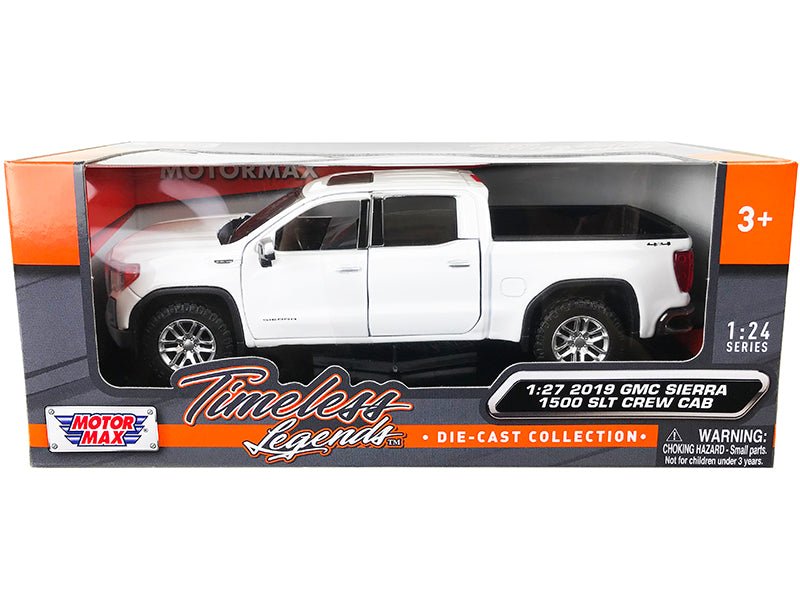 2019 GMC Sierra 1500 SLT Crew Cab 4x4 Pickup Truck with Sunroof White "Timeless Legends" Series 1/24-1/27 Diecast Model Car by Motormax free shipping USA