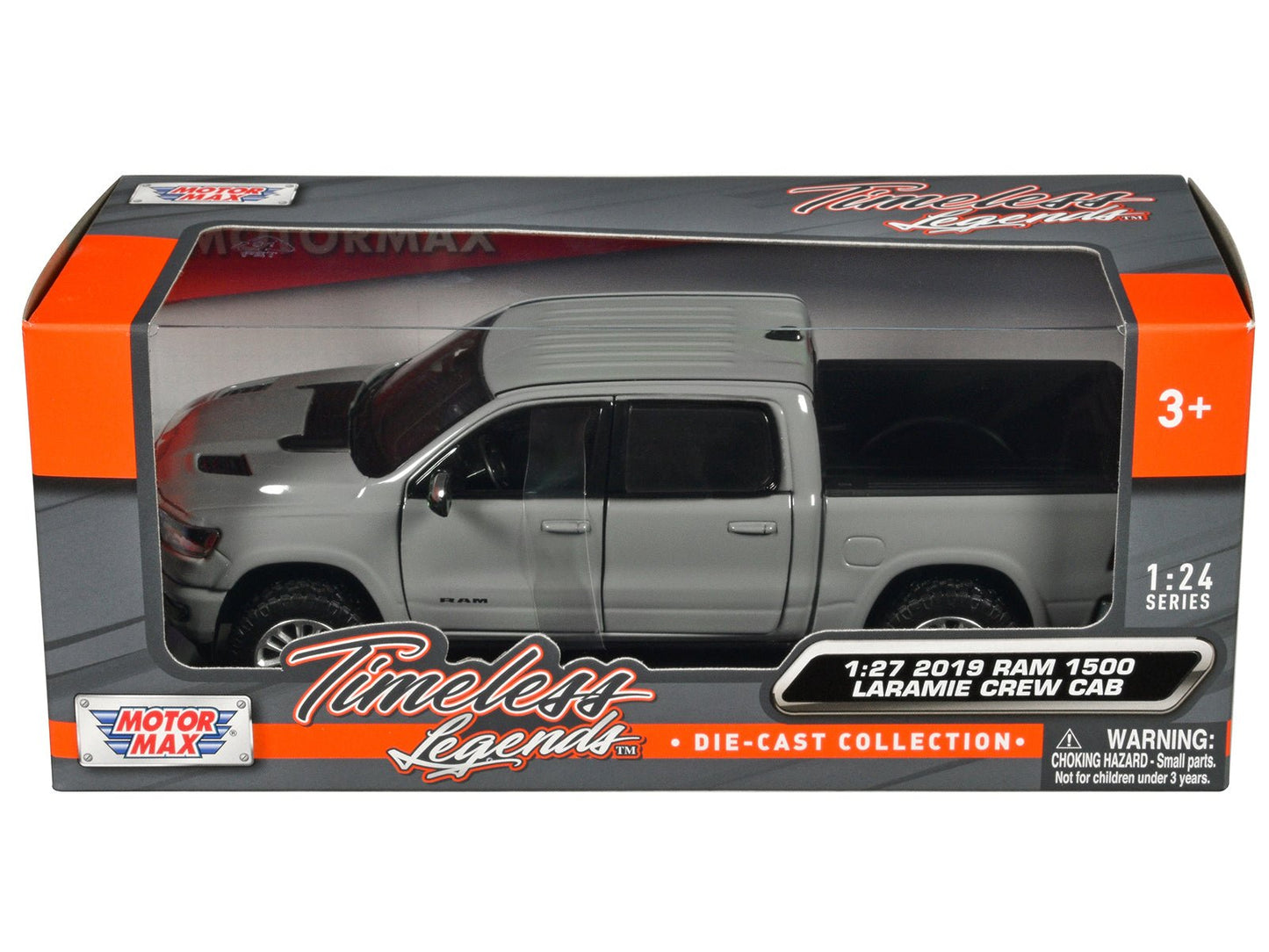 2019 RAM 1500 Laramie Crew Cab Pickup Truck Gray "Timeless Legends" Series 1/27 Diecast Model Car by Motormax free shipping USA