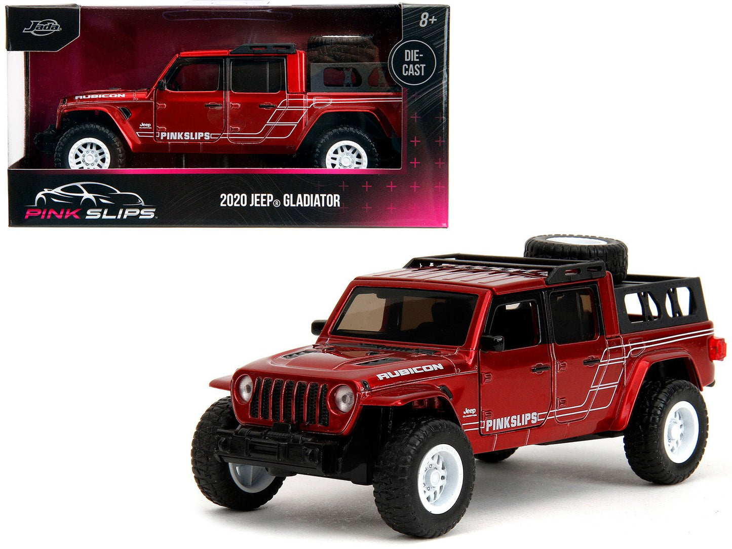 2020 Jeep Gladiator Pickup Truck Candy Red "Pink Slips" Series 1/32 Diecast Model Car by Jada free shipping USA