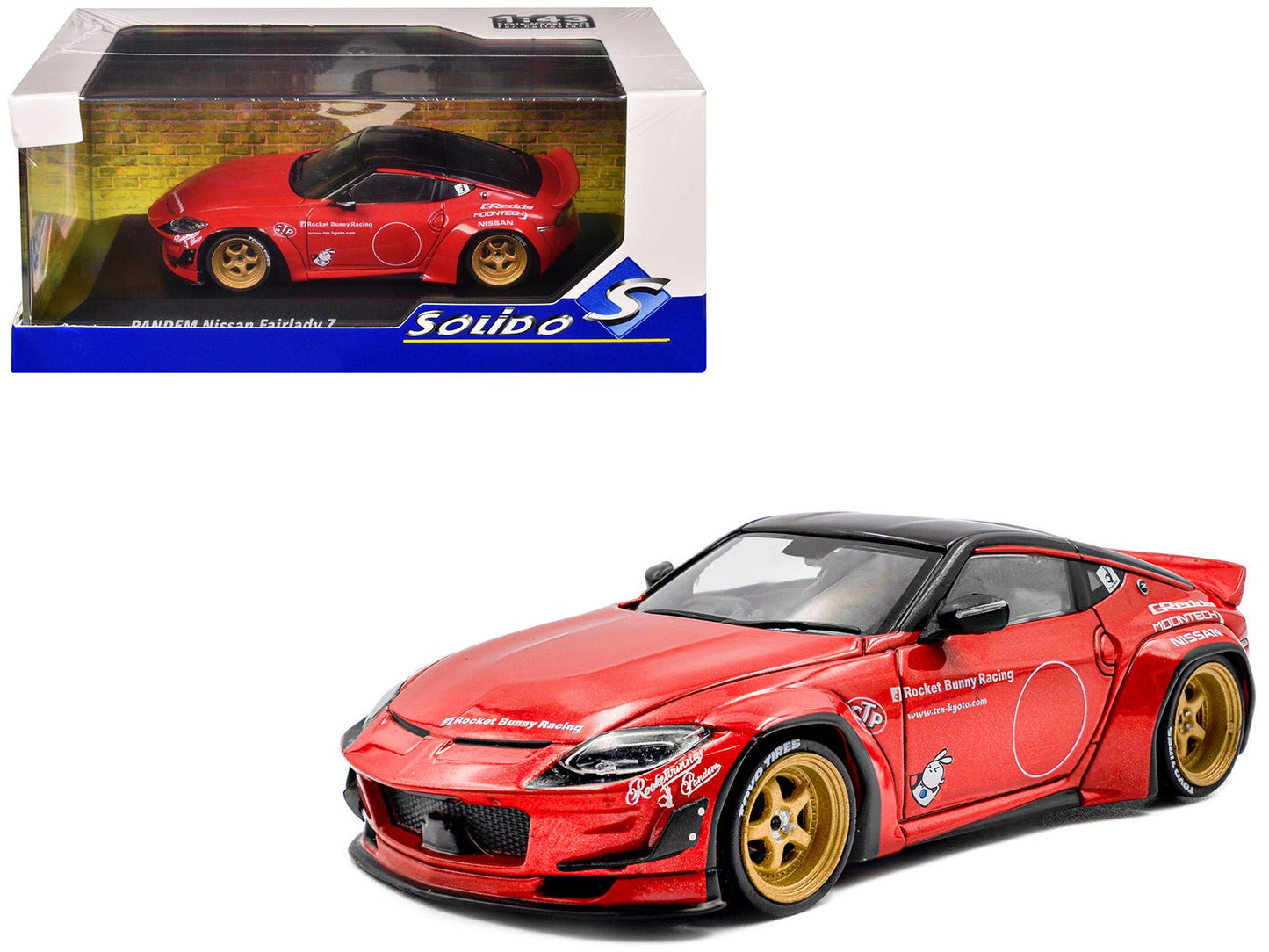 2022 Nissan Pandem Fairlady Z RHD (Right Hand Drive) Red Metallic with Black Top 1/43 Diecast Model Car by Solido free shipping USA