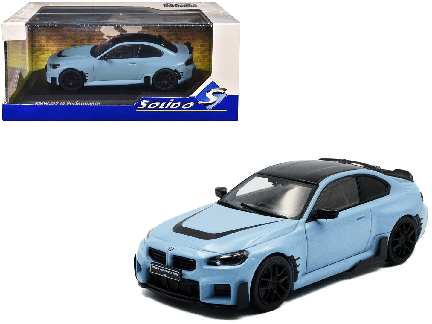 2023 BMW M2 M Performance Zandvoort Blue with Black Top 1/43 Diecast Model Car by Solido free shipping USA