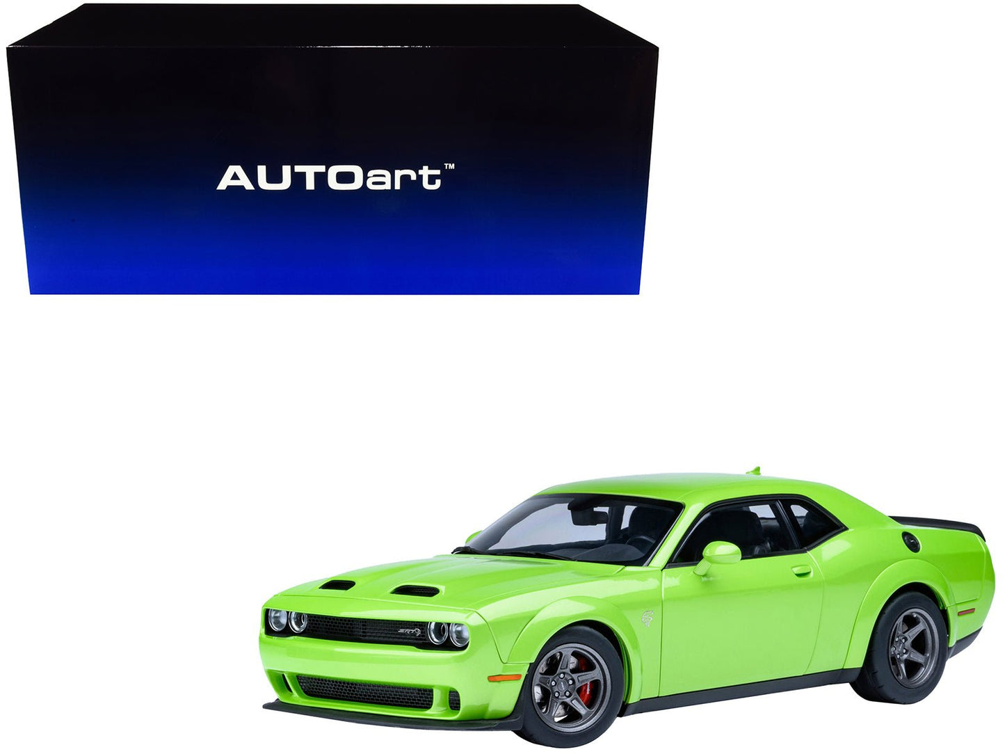 2023 Dodge Challenger SRT Super Stock Sublime Green 1/18 Model Car by Autoart free shipping USA
